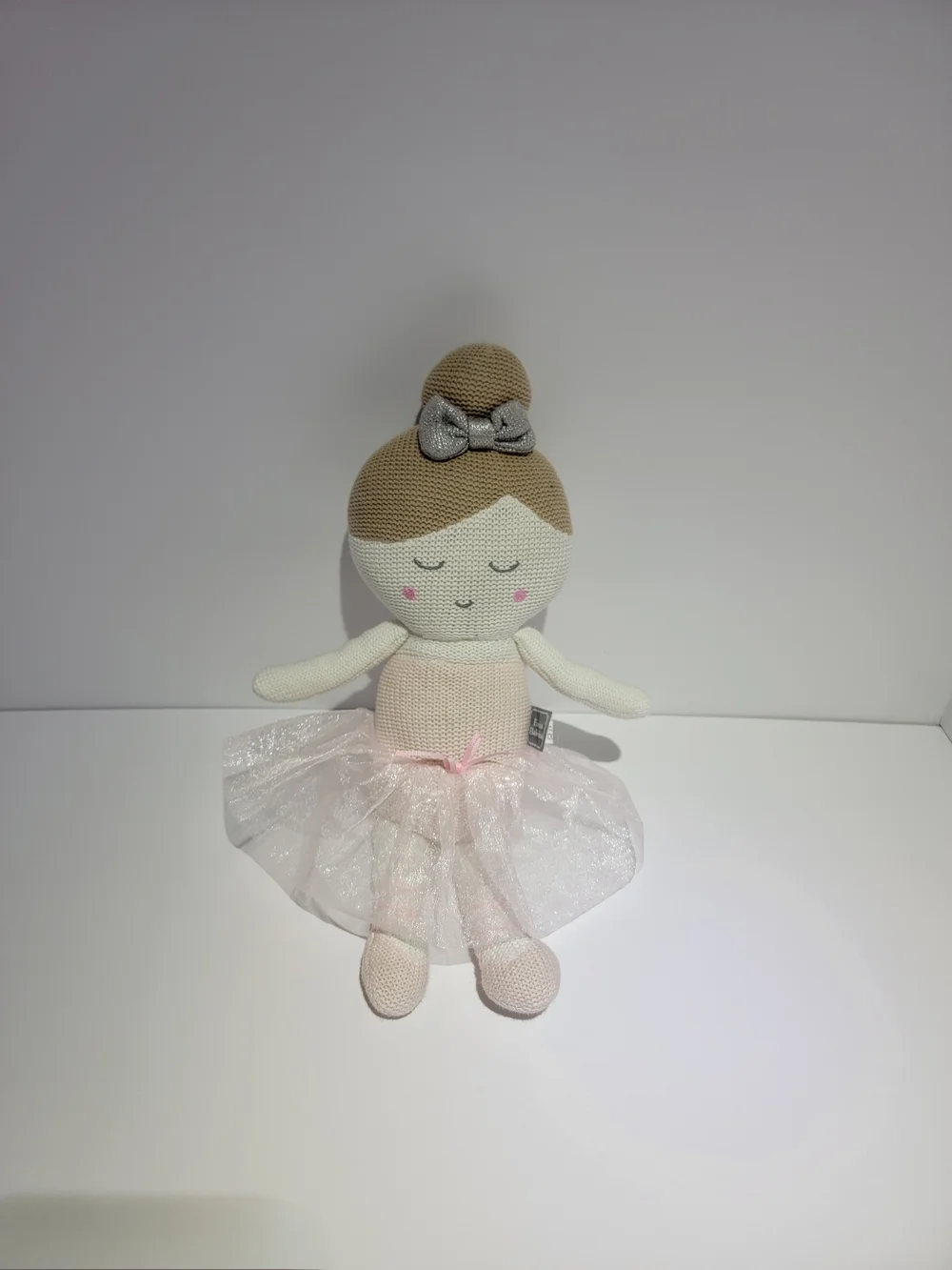 Emma Ballerina Doll in Pink and Cream - Soft Knit Kids Toy